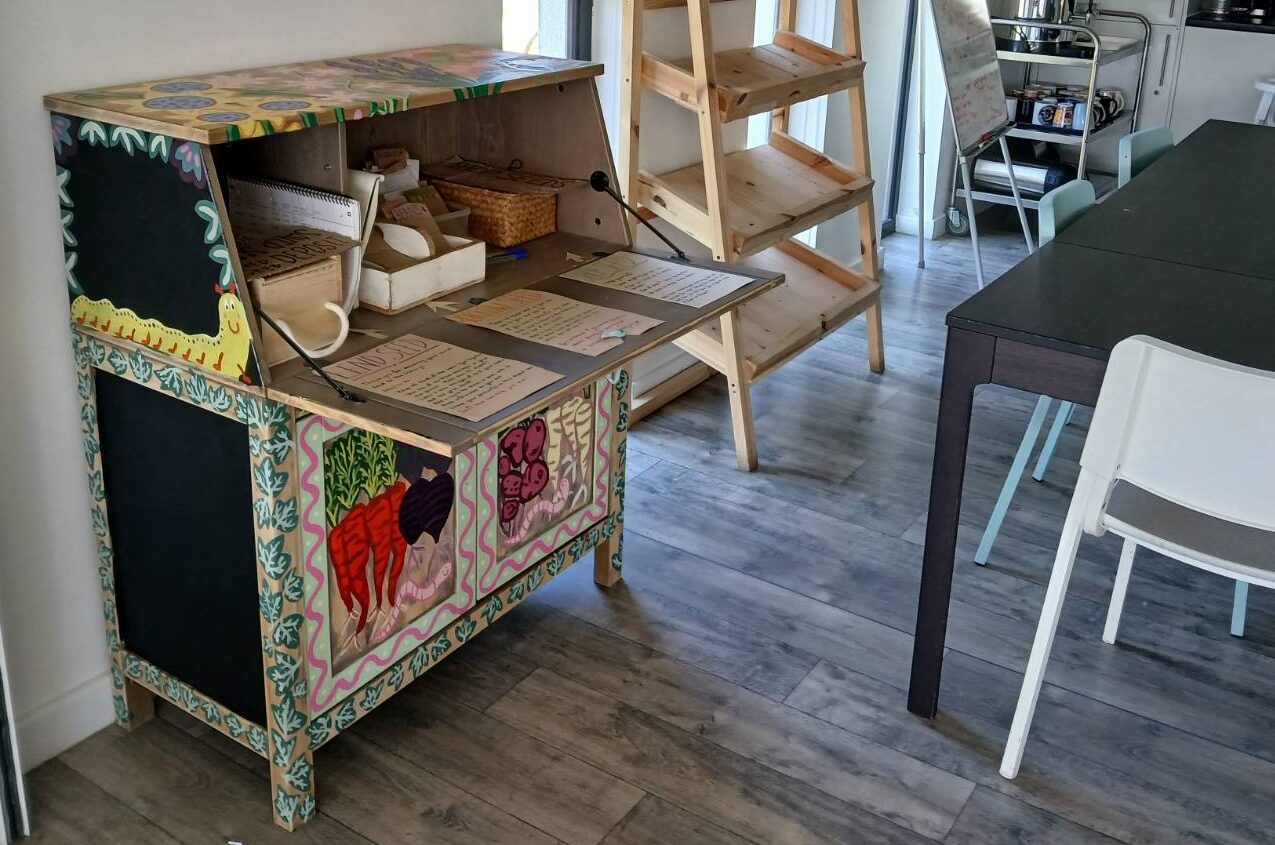 The seed library cabinet at the YMCA Gallatown Hub